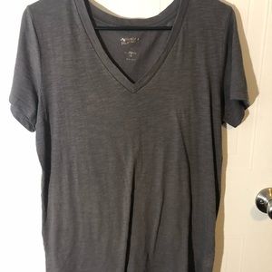 Gray V-neck shirt